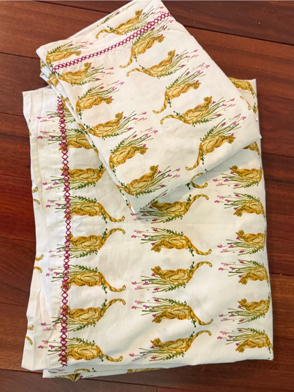 Opalhouse Jungalow Bengal Tiger Twin Flat Top Sheet + Pillowcase Boho Big Cat EC